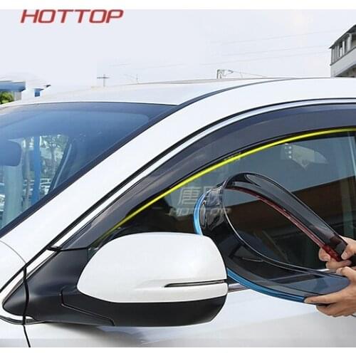 Car Window Visor Vent Rain Shield Shelter Cover Frame Fit For Honda CRV CR-V 2017 2018 Car Styling Accessorie