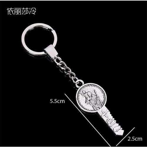 Saint Jesus Cross Keychain, Jesus Saint Benedict Keychain, Key Shaped Saint Bento Accessories Keychain Jewelry Gif