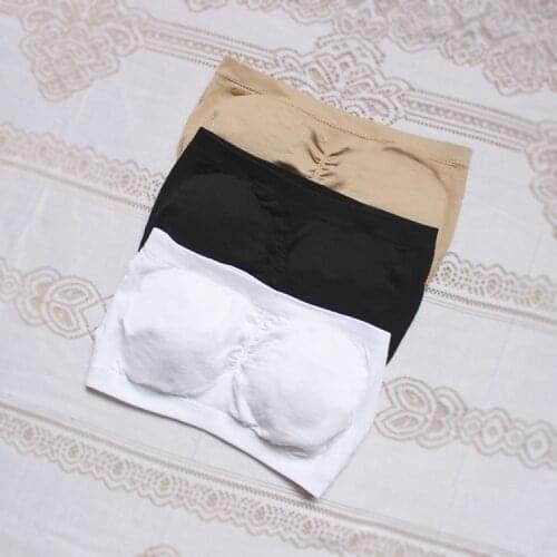 3pcs/bag Bandeau Bras with removal pads one piece sexy bra women sexy strapless Boob Tube Top Sports Bra Brand Support Underwear