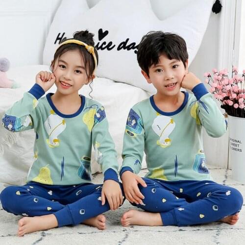 Kids pajamas 2-11T children spring animal cotton pyjamas girls cartoon cute nightwear boys sleepwear sets baby soft clothing