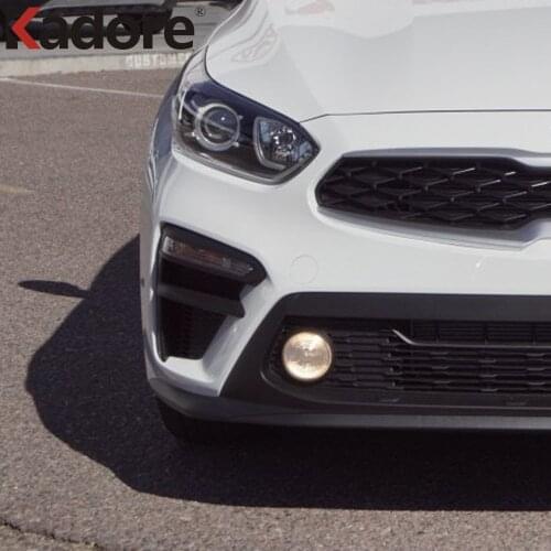 For Kia Forte Cerato K3 2019 2020 Carbon Fiber Front FogLight Lamp Cover Trim Fog lamp Decoration Ring Bezel Decoration Styling