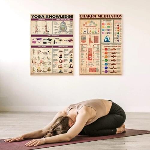 Home Exercise Gym Yoga Chakra Meditation Pose Canvas Painting Poster Print Wall Art Pictures Gift Living Room Home Decor Cuadros