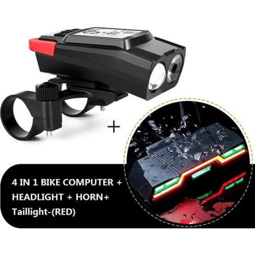 Flashlight For Bicycle T6 LED Computer Horn USB Bicycle Light For 2 Holder Waterproof Cycling Headlight Odometer Accessories