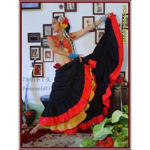 Cotton 3Tiered 12Yards Ats Gypsy Tribal Belly Dance Skirt With Border EG06