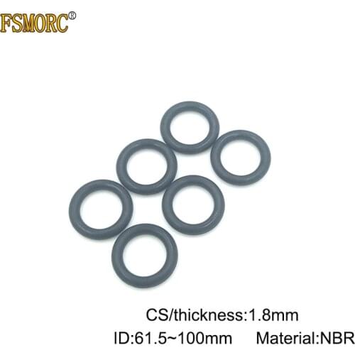 10/100pcs ID:61.5/63/65/67.4/69/71/73/75/80/85/90/95/98/100*1.8mm thickness(CS) Black NBR o ring seal/Nitrile Rubber