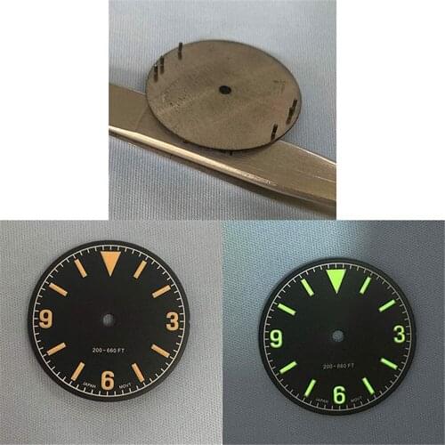 Exquisite 28.5MM Green Luminous Watch Dial for NH35/NH36 /4R36 Watch Movement