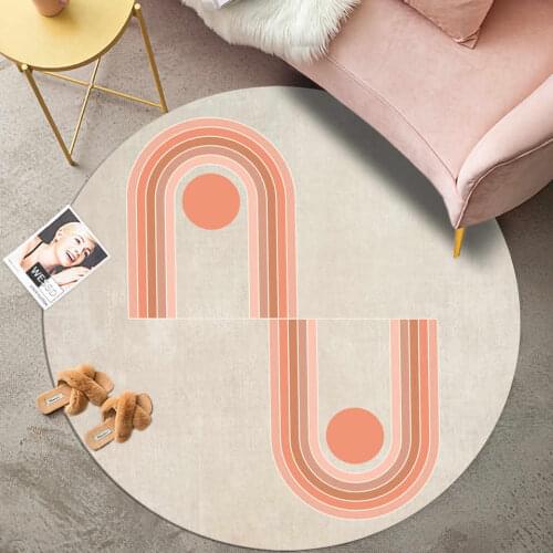 Nordic Style Pink Geometric Girl Bedroom Rug Anti-slip Mat For Children Room Chair Mat Kawaii Korean Room Decor Tatami Mat