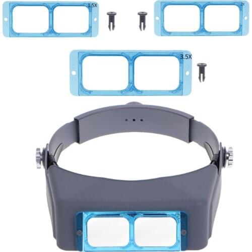 Head-mounted Welding Repair Magnifier Head Band Optivisor Eye Loupe 4 Lens New