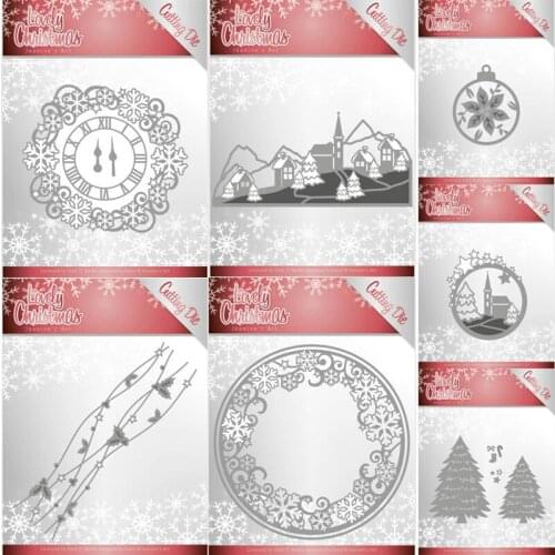 Piggy Craft metal cutting dies cut die mold Christmas bell tree house Scrapbook paper craft knife mould blade punch stencils die