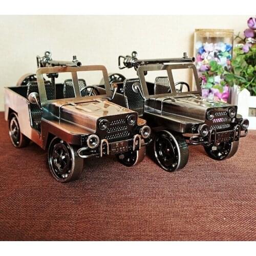 Pure metal Hot Iron Army Chariot Cannon Car Desk Office Decoration Gift Electroplating Non-Rust Red and Black Optional