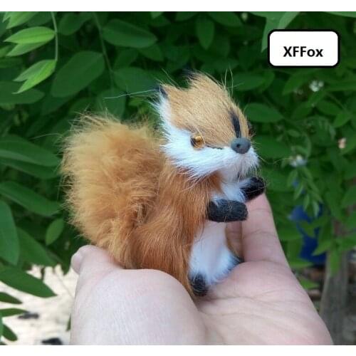 Mini simulation squirrel model polyethylene&furs real life small squirrel doll gift 7x6cm xf2248