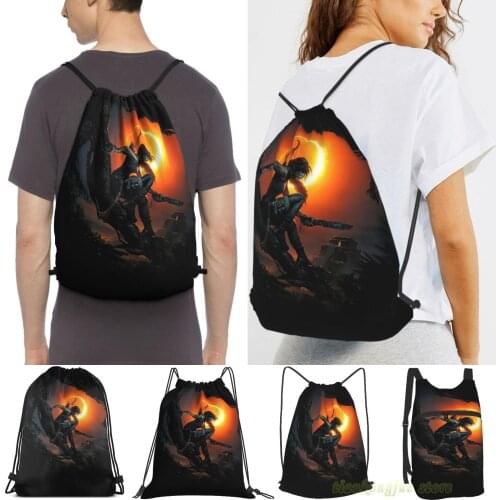 Shadow Of The Tomb Raider Men Outdoor Travel Gym Bag Waterproof Drawstring Backpack Women Fitness Swimming Bag