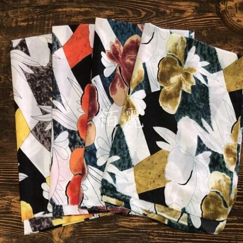 Cannot recommend stretch chiffon dress shirt through big flower fabric / 1 m