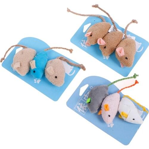 2021 New 3pcs/lot Mix Pet Catnip Mice Cats Toys Fun Plush Mouse Cat Toy For Pet Little fat mouse Cat Toys