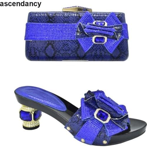 New Arrival Italian Women Shoes and Bag Set Decorated with Rhinestone In Party African Italian Shoes and Bag Set Party Shoes Bag