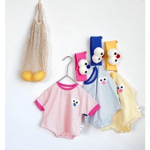 Newborn baby clothes fashion short sleeve striped jumpsuit bodysuit girl boy romper 2021 summer casual cllothes for children