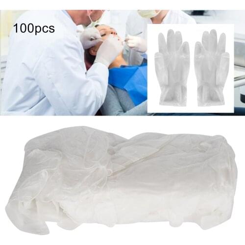 100Pcs Disposable Latex Examination Glove Dental Food Grade Beauty Salon Home Gloves Reduce Hand Contact With Bacteria Pollutant