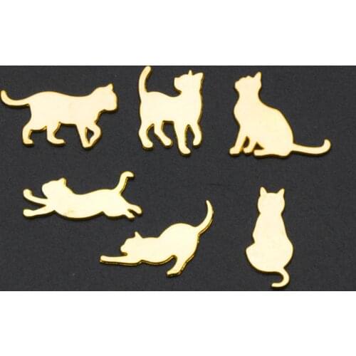 50Pcs Mixed Naughty Cat Frame UV Resin Charm Bezel Setting Filler Jewelry Making 1XCA