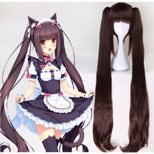 NEKOPARA Cosplay Wigs Chocolat Cosplay Wigs Heat Resistant Synthetic Anime Cosplay Wig Halloween Carnival Party Women Cosplay