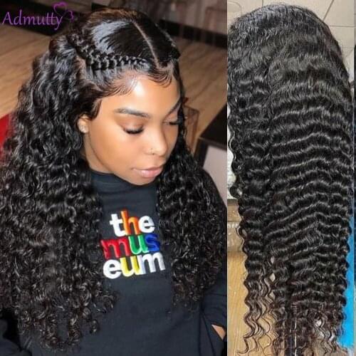 Human Hair Wigs HD Transparent Deep Wave lace Frontal Wig 13x6 30 Inch Lace Front Wigs For Women Human Hair Lace Wigs Peruvian