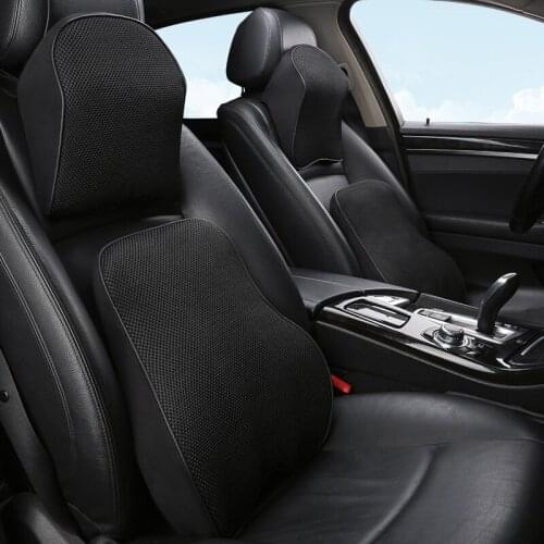 KKYSYELVA Car Seat Headrest Lumbar Cushion Neck Support Memory Back Brace Pillow Supports Ergonomics Auto Accessories Waist