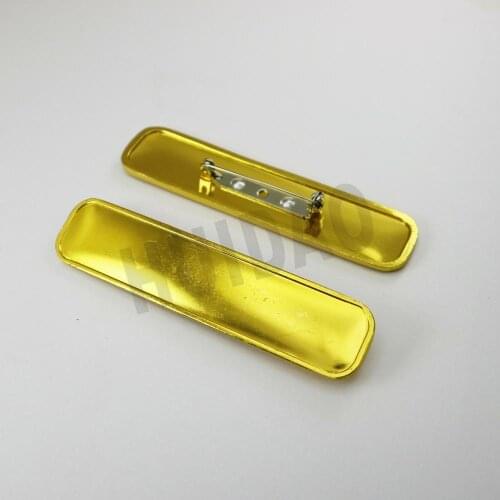 Semi-Custom Metal Badge Customized Logo Pins Rounded rectangle design size approximately 80*18MM custom made to order