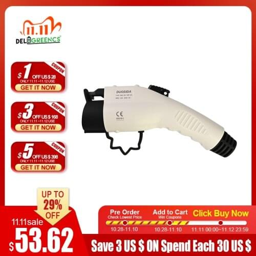 32A 16A SAE J1772 connector male famale AC plug without CABLE for electric car charging station