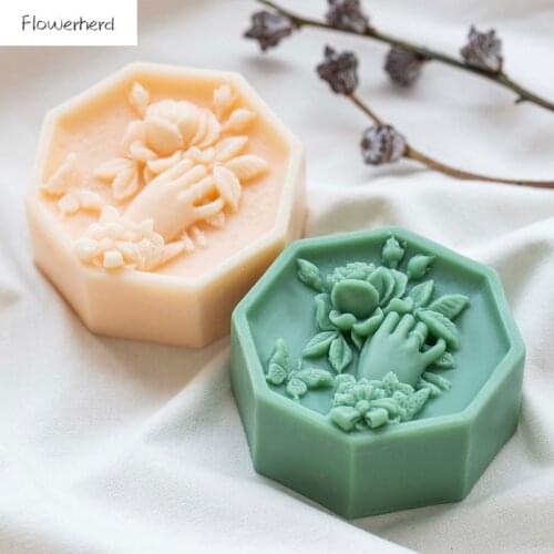 Hand-held Rose Silicone Mold DIY Soap Making Kit Epoxy Resin Molds Handmade Soap Mold Candle Mold Chocolate Mold Cake Decor