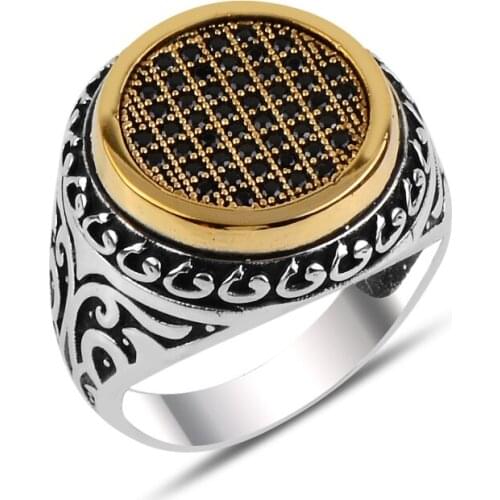 Silverlina Silver Zircon Stone Men 'S Ring