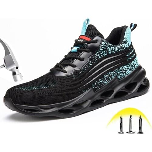 Spring Autumn Men Women Breathable Safety Shoes Fashion Steel toe Puncture Proof Anti-smashing Work Boots Plus Size Work Shoes