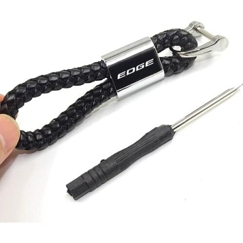 Blue /Black /Red Car keychain metal leather key chain Interior Decoration For Ford EDGE Fiesta ESCAPE keychain accessories