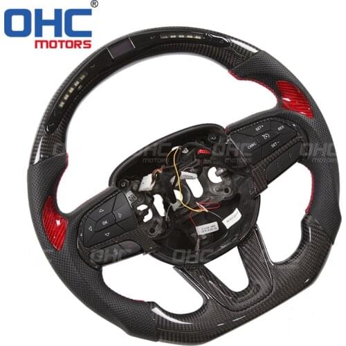 Real Carbon Fiber LED Steering Wheel compatible for Dodge Challenger Charger