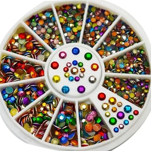 Nail Decoration Women Fashion Multicolor Nail Art Stickers DIY Manicure Tips Decoration Wheel