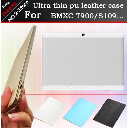 Ultra thin 3 fold Folio PU stand cover case for BMXC T900 K107 S109 10.1inch tablet pc ,Multi-color optional+gift