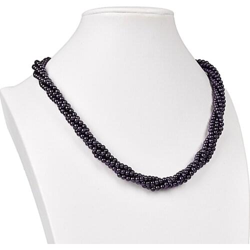 Pick Size 4mm Dark Purple Imitation Pearls For Diy jewel Necklace 20inch and curtain Earrings For Dance Party H168