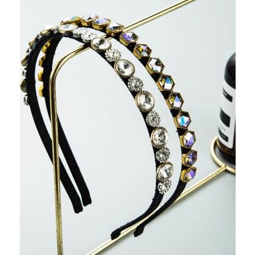 2021 New Korean Fashion Baroque Full Diamond Rhinestone Headband Ladies Sweet Headband Hair Tie Headband Female Hair Accessories