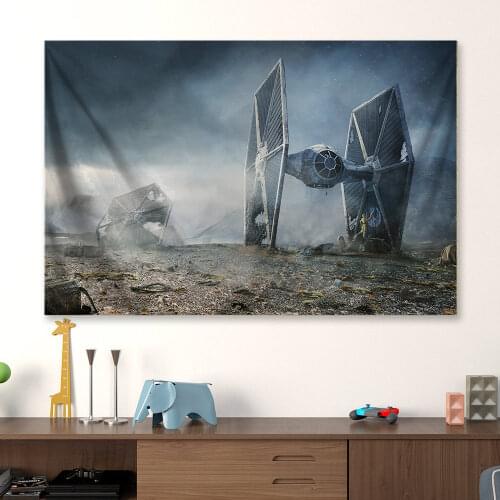 Star fighter canvas poster Decorative painting living room bedroom bed head oversized sci-fi movie fighter wall art painting