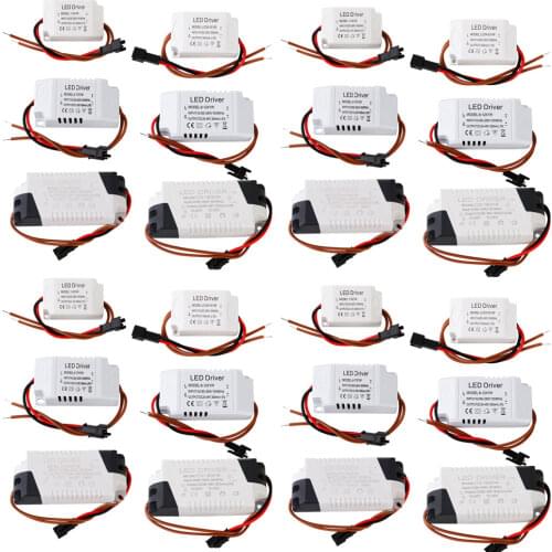 10X 30X 50X 100X LED Driver Adapter Transformer 1-3W 4-5W 4-7W 8-12W 18-24W 300mA Power Supply Light Transformers AC 85-265V