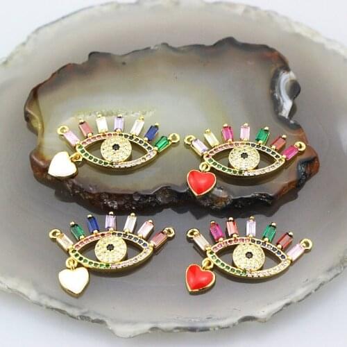 14*27mm 10pcs/lot Cubic zirconia micro pave charm pendant,multi color cz eye shape charm pendant,fashion jewelry cz component