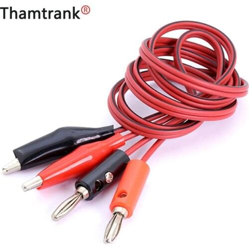 10pcs/lot 1M Alligator Cilp to Banana Plug Test Cable Lead Connector Dual Tester Probe Crocodile Clip for Multimeter DIY 100CM