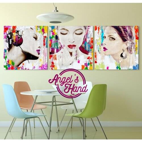 3pcs,full diamond Painting Colorful Woman,Cross Stitch,diy 5d diamond embroidery crafts.diamond mosaic home decoration,art