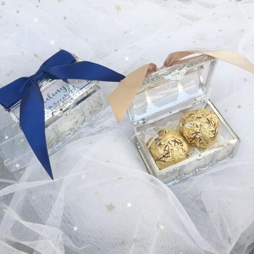 35pcs lot Elegant Plastic Customized candy Chocolate box favors gifts boxes for wedding baby birthday Anniversary party guests