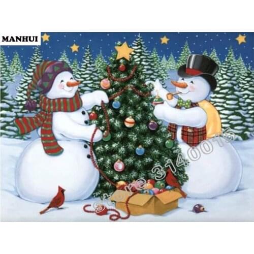 5D Diamond Painting snowman Cross Stitch Resin Rhinestones Full Square Diamond Embroidery Home Decoration ABC013