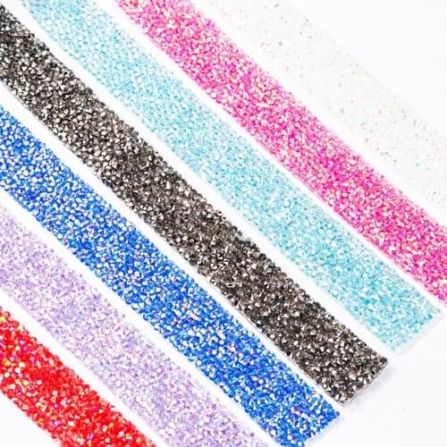 80cm Crystal Rhinestone Ribbon Diamond Rhinestone Bling Ribbons Roll Banding , Sparkling Ribbons Roll for Garment DIY Decoration