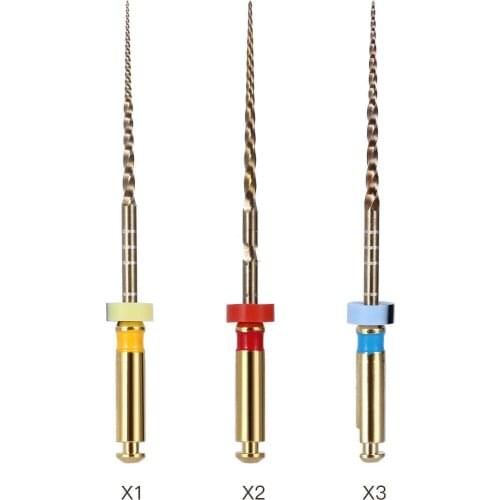 Cesoon 3Pcs/Packs Dental Endo Root Canal Alloy Super Taper Rotary NiTi File Engine Use X1-X3