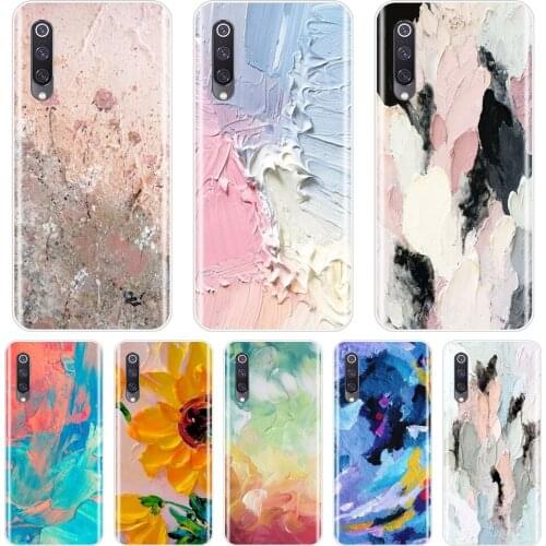 Art Abstract Sunflower Graffiti Aesthetic Flower Back Cover For Xiaomi Mi 9 SE A3 Phone Case Silicone For Xiaomi Mi 9T 8 PRO