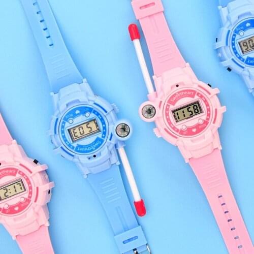 2 Pcs Childrens Watch Walkie-Talkie Toy Kids Time Display Compass Three Usage 54DF