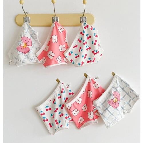 Childrens Underwear Spring and Summer Cartoon Underwear Rabbit Cute Female Bag Underwear Cotton Boys and Girls Underwear