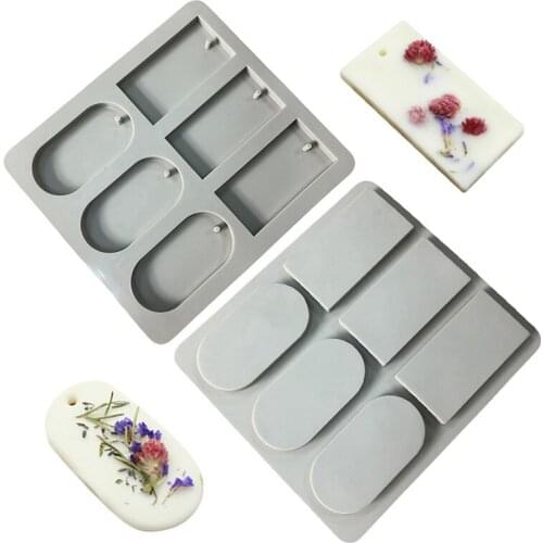 DIY Soy Candles Aroma Wax Tablets Silicone Mould Hand-made Dried Flowers Aroma Wax Tablets Silicone Mold Soap Molds