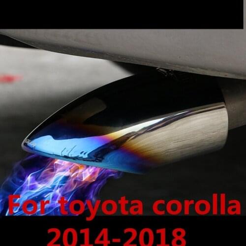 For toyota corolla 2014-2018 Car Auto Exhaust Muffler Tip Stainless Steel Pipe Chrome Trim Modified Car Rear Tail Throat Liner